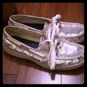 Sequin boat shoes loafers Maui Island euc